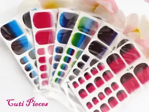 Arte en uñas brillo arco iris envolturas de uñas cubierta completa esmalte de pies pegatinas - Imagen 1 de 13