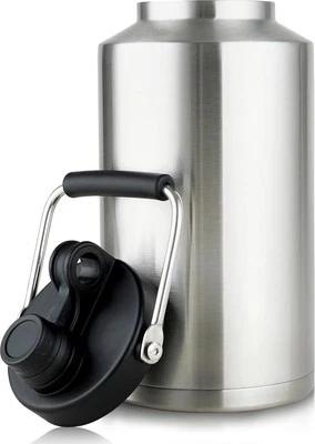 Botella de jarra de agua aislada de 1 galón, botella de agua de acero inoxidable de 128 OZ ancha Foto 1 de 4