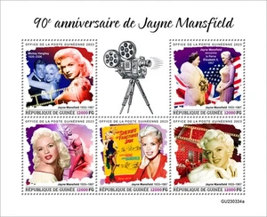 Guinea - 2023 Actriz Jayne Mansfield - Hoja de 5 estampillas - GU230334a - Imagen 1 de 1