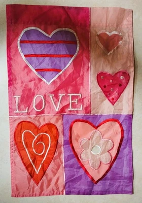 LOVE 11 1/4" x 18" 2 SIDED YARD FLAG - Image 1 of 3