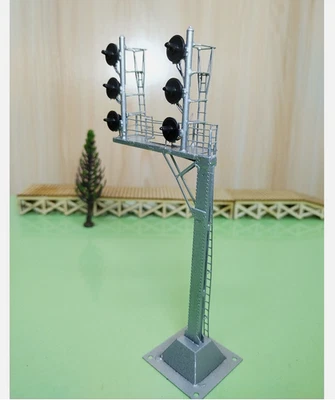 1 x HO scale searchlight cantilever signal tower brass 3-colors 2 tracks #CS33 - Image 1 of 4