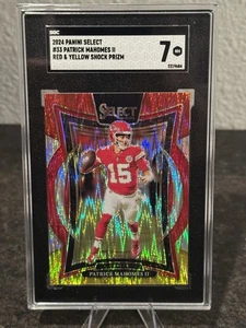 2024 Panini Select #33 Patrick Mahomes II Red And Yellow Shock Prizm SGC 7 - Bild 1 von 2