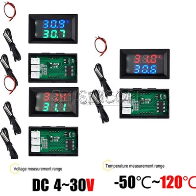 DC4~30V Thermometer Digital Temperature Sensor NTC Metal Sample Dual LED Display - Bild 1 von 4
