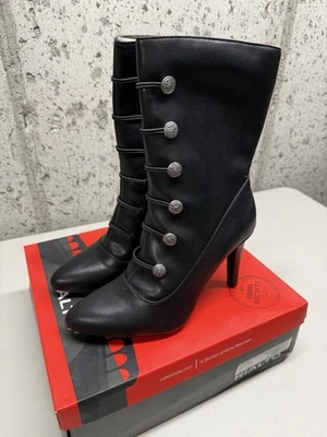 Botas de media pantorrilla Rialto Chung para mujer US 10 M negras/lisa estilo abuela tacón Foto 1 de 4
