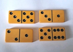 4 domino vintage in bachelite Butterscotch  - Foto 1 di 2