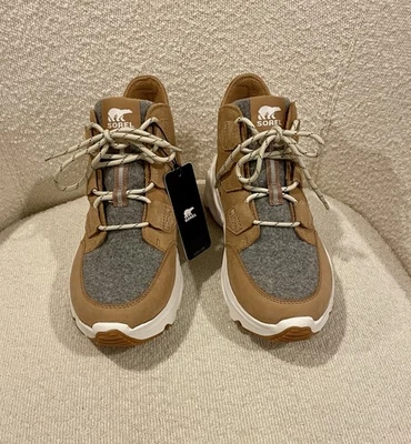 Sorel Kinetic Impact Caribou WP Mujer Botín Talla 9 Tawny Buff Negro Tenis Foto 1 de 4