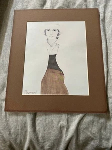 CHRISTINE ROSAMOND Melissa VINTAGE MATTED Print Mid Century Modern 1970'S - Picture 1 of 10