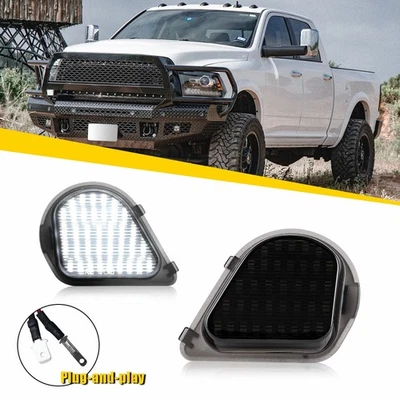LED White Puddle Lamp Side Mirror Lights Fit RAM 1500 2011-2022/RAM 2500 11-18 H - Image 1 of 4