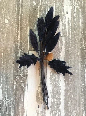 Antique Vintage Millinery Velvet Long Berry Stem Navy Blue Color - Image 1 of 4