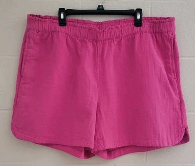 Old Navy Womens Comfort Waistband Shorts Size XXL Pink Pull On Pockets Cotton - Изображение 1 из 4