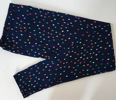 Leggings TC2 LuLaRoe ~ PATRÓN MULTICOLOR en AZUL MARINO ~ Talla 20-26 Alto y Curvilíneo 2 Foto 1 de 4