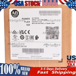 AB 25B-D2P3N104 SER A PowerFlex 525 0.75kW 1Hp AC Drive US Free Tax - Picture 1 of 4