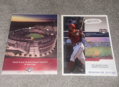 Washington Nationals Season Ticket Holder Information Paperwork 2007 & 2008 Cover