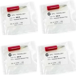 4 pcs SPC Technology 852-R Red Insulated Banana Plug - Picture 1 of 3