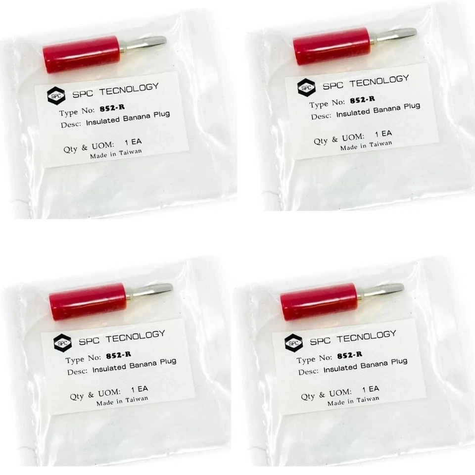 4 pcs SPC Technology 852-R Red Insulated Banana Plug - Image 1 of 3