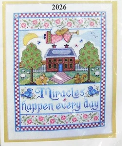 Sealed! MIRACLES HAPPEN EVERY DAY #2026 Design Works CROSS STITCH KIT! Sampler - Picture 1 of 2