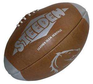 43626 BRISBANE BRONCOS HERITAGE BROWN LEATHER COATED NRL FULL SIZE 5 FOOTBALL - Picture 1 of 4