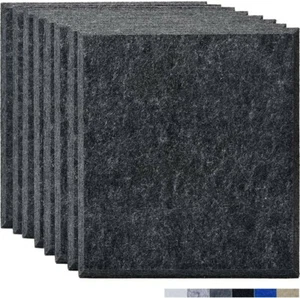 8Pcs Beveled Edge 3D Acoustic Panels "Charcoal Black" 600mm*600mm*9mm - Picture 1 of 12