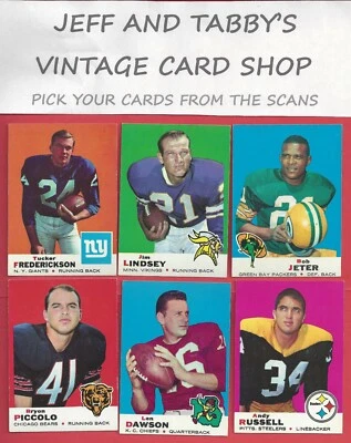 1969 TOPPS FOOTBALL  1 TO  262 / SEE DROP DOWN MENU FOR CARD YOU WILL RECEIVE. - Image 1 of 4