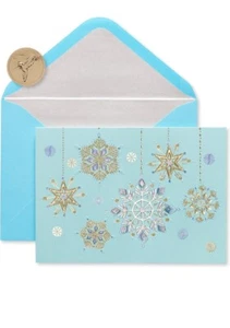 Papyrus Boxed Christmas Cards, Splendor of the Seaso, Hanging Snowflakes Box New - Picture 1 of 6