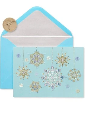Cartões de Natal em caixa de papiro, Splendor of the Seaso, caixa de flocos de neve pendurados nova - Imagem 1 de 4