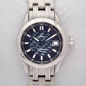 Omega Seamaster 120 M 25880 27mm Jacques Mayol Lmtd Ed Steel Quartz Blue Dial - Picture 1 of 9