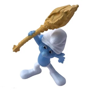 Clumsy Smurf McDonalds 2011 Peyo Figure Happy Meal Toy Dragon Wand Snow White - Picture 1 of 10