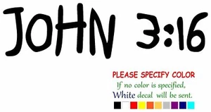 John 3.16 Vinyl Aufkleber Sticker Auto Fenster Stoßstange Wand Laptop 8" - Bild 1 von 5