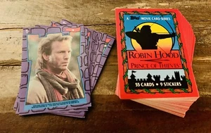 1991 TOPPS ROBIN HOOD PRINCE OF THIEVES COMPLETE SET WITH 55+9 STICKERS NM/MNT+ - Picture 1 of 3