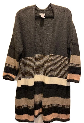 Abrigo Plumero Abierto Manga Larga Monroe & Main Talla Grande - Marrón/Negro ENVÍO GRATUITO Foto 1 de 3