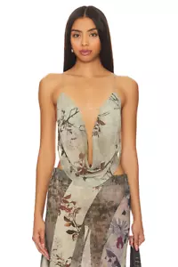 Jaded London Super Cowl Neck Top With Straps in Multi US 10 NWT $54 - Picture 1 of 5