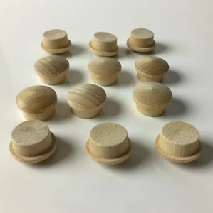 Vintage ~ Button Top ~ 1/2" Inch Screw Hole Plugs ~ 12 pack - Picture 1 of 3