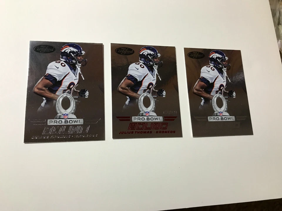 2014 CERTIFIED FOOTBALL No.PB12 JULIUS THOMAS #54/249 AND 2 BONAS CARDS DENVER - Image 1 of 1
