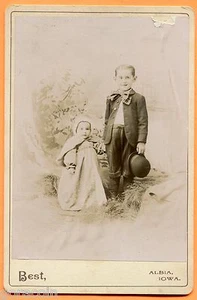 Albia, IA, Portrait of 2 Children, by Best, circa 1890 - Picture 1 of 2