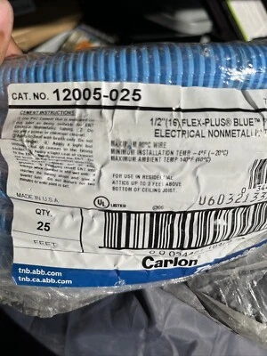 Carlon 12005-025 1/2" x 25 pés. Bobina de conduíte elétrica não metálica, azul - Imagem 1 de 4