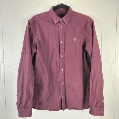 AllSaints Mens Shirt Small Ox Blood Button Up Sulzer LS Cotton Casual Office - Image 1 of 4