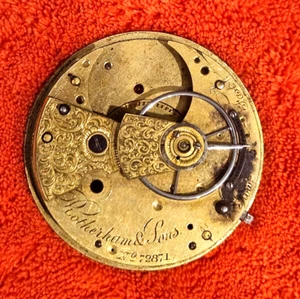 ANTIQUE~ROTHERHAM & SONS~LONDON~POCKET WATCH MOVEMENT - Picture 1 of 2