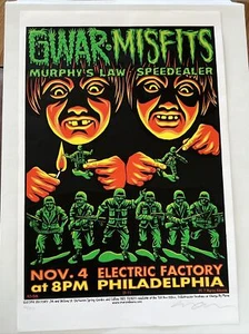 Póster de concierto original firmado #'d 1999 de GWAR Misfits Speedealer Murphy's Law - Imagen 1 de 6