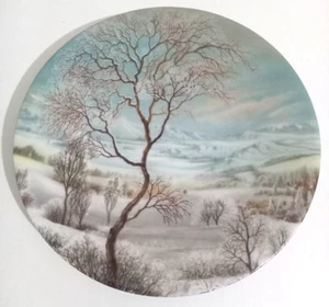 Tiercin B&B - Porcelain Limoges Plate - Winter Scene - 9.5" - Picture 1 of 2