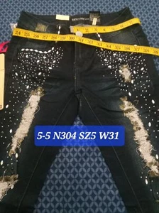 WAIST 30 INCHES SIZE 5 SKINNY JEANS STRETCH DENIM DARK BLUE 5-5 N304 SZ5 - Picture 1 of 6