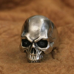 Details Cupronickel Skull Ring Biker Rock Punk Jewellery CP100C UK Size N½~Z4 - Picture 1 of 27