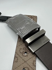 Belt Guess Men S M L XL Gray Buckle Brown Reversible 11GO010012 MSRP $49.50 New - Picture 1 of 11