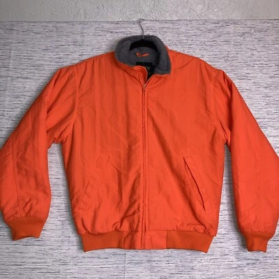 J. Crew Vintage Men's Small Fleece Lined Bomber Jacket Orange Made in USA - Image 1 of 4