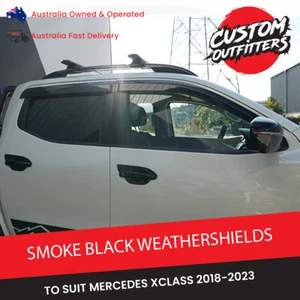 Black Slim WeatherShields Visors to suit Merecedes X-Class Dual Cab X250D X350D - Picture 1 of 3
