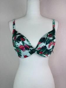 Victoria's Secret 34D green tropical patterned underwire bikini swim bra top NWT - Picture 1 of 7