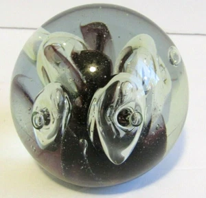 Glass Paper Weight, Air Bubbles, Smoky Fantasy Shapes, Maud Bob St. Clair? - Picture 1 of 6