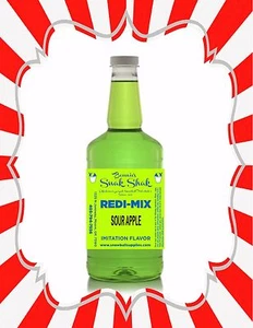 Shaved Ice Syrup - SOUR APPLE FLAVOR IN LONG NECK QUART SIZE #1SNOBALL - Picture 1 of 1