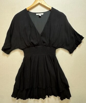 Mini Vestido Para Mujer Amisu Calzoncillo Cuello en V Talla 4 Negro Elastizado Hada Gótico Foto 1 de 4