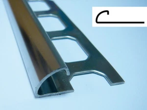 5 Stab Viertelkreisprofil aus Edelstahl, V2 A, div. Höhen, Fliesenschiene - Bild 1 von 5