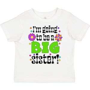 Inktastic I'm Going To Be A Big Sister- Spring Flowers Toddler T-Shirt Siblings - Picture 1 of 12